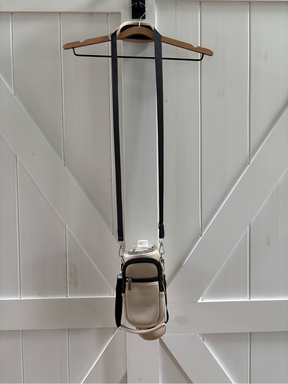 Tumbler Water Bottle Crossbody Carrier with Phone Pocket & Detachable Two Straps